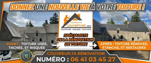 Spécialiste de la rénovation de toiture dans le Morbihan et le Finistère, COUVREUR.TA
